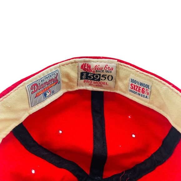 Vintage Texas Rangers New Era 5950 Fitted Hat Pro Model 100% Wool Size 6 7/8 USA - Picture 6 of 6